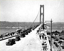 Grand opening, first Tacoma Narrows Bridge